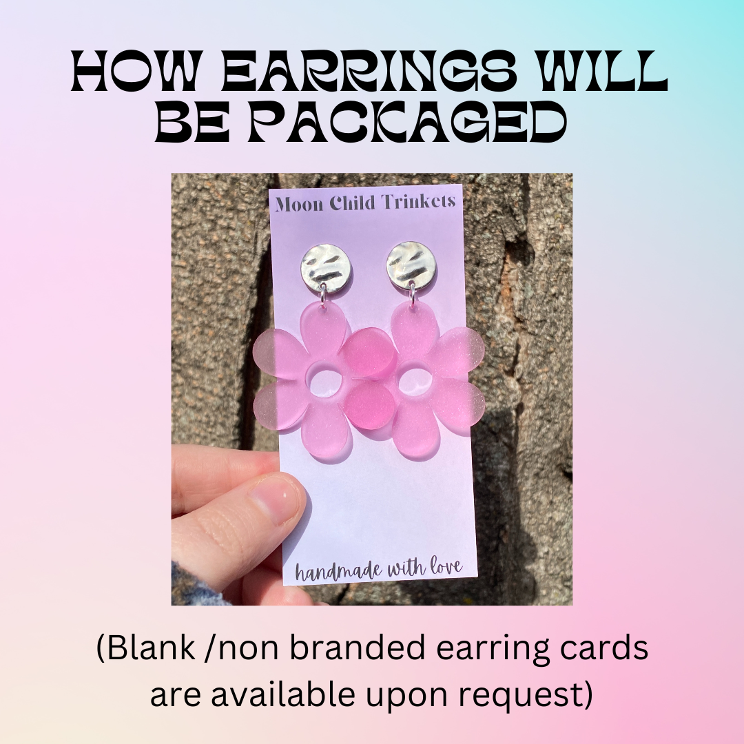 Moon Child Trinkets - Hello Kitty Hand Painted Wood Dangle Earrings