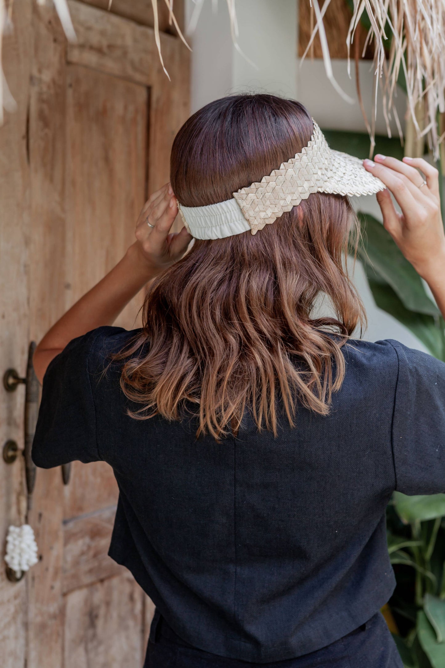 Village Thrive - Rattan Sun Visor in Blonde