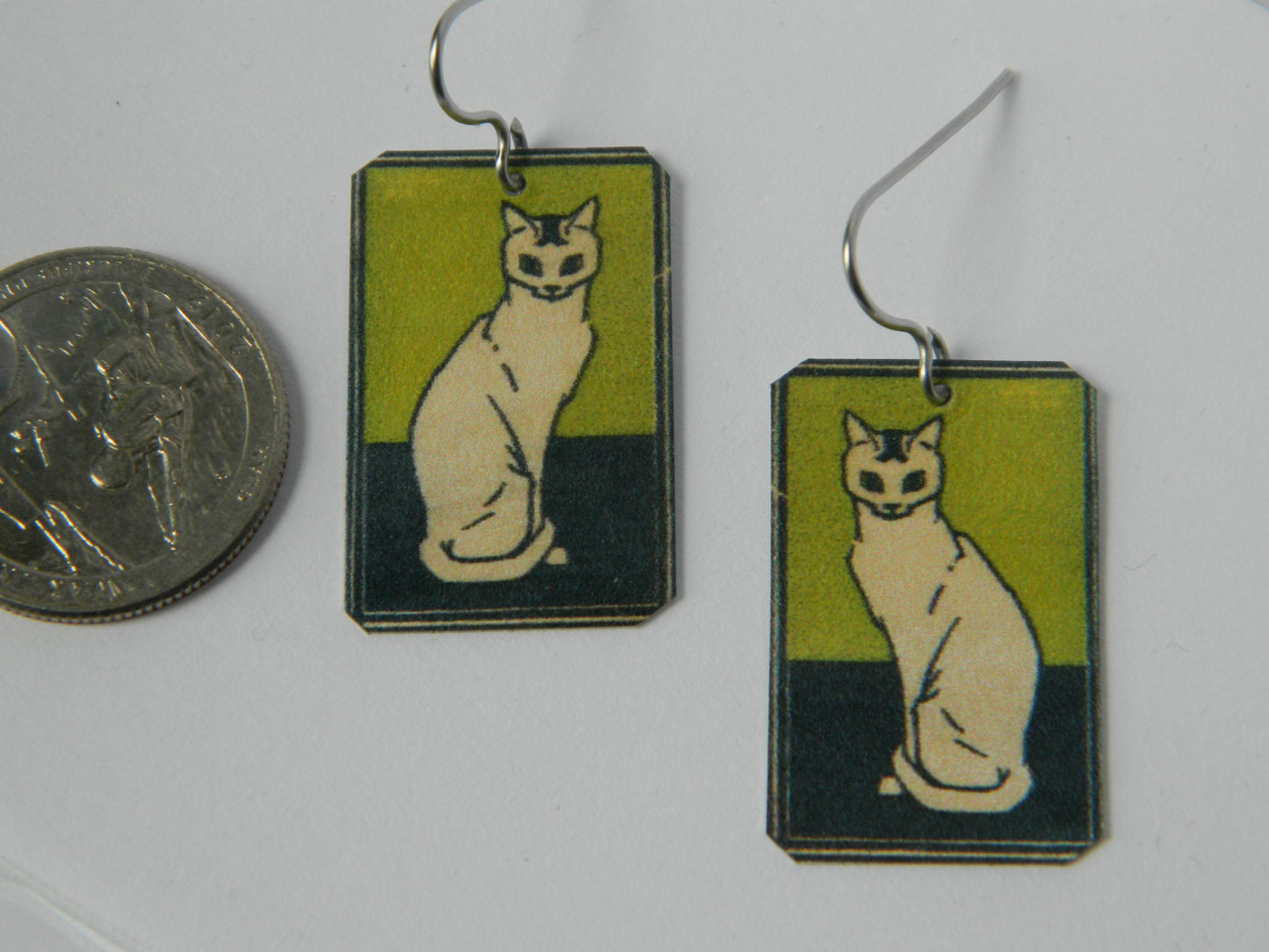 Sarah Collins Studio - Art Jewelry Cat Dangle Earrings
