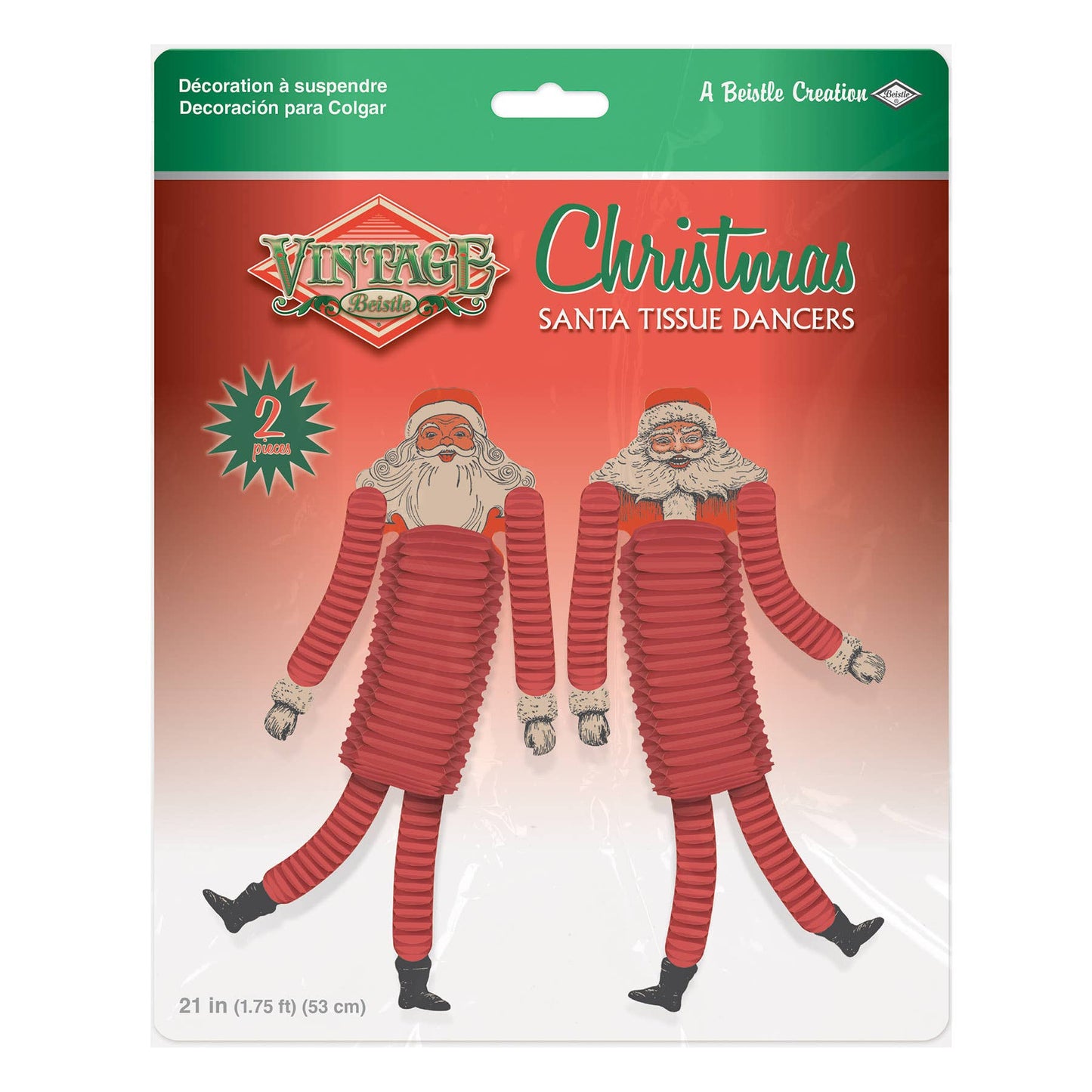 Beistle - Vintage Christmas Santa Tissue Dancers