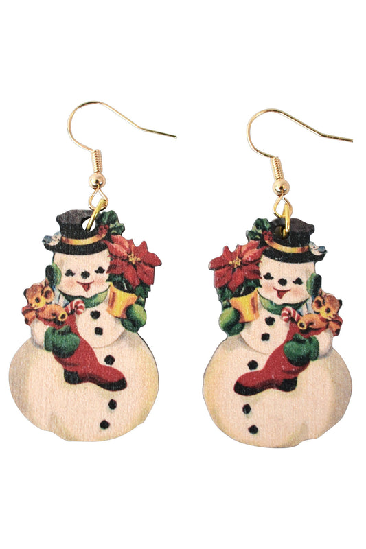 Buy Socks You All - Vintage Snowman Earrings