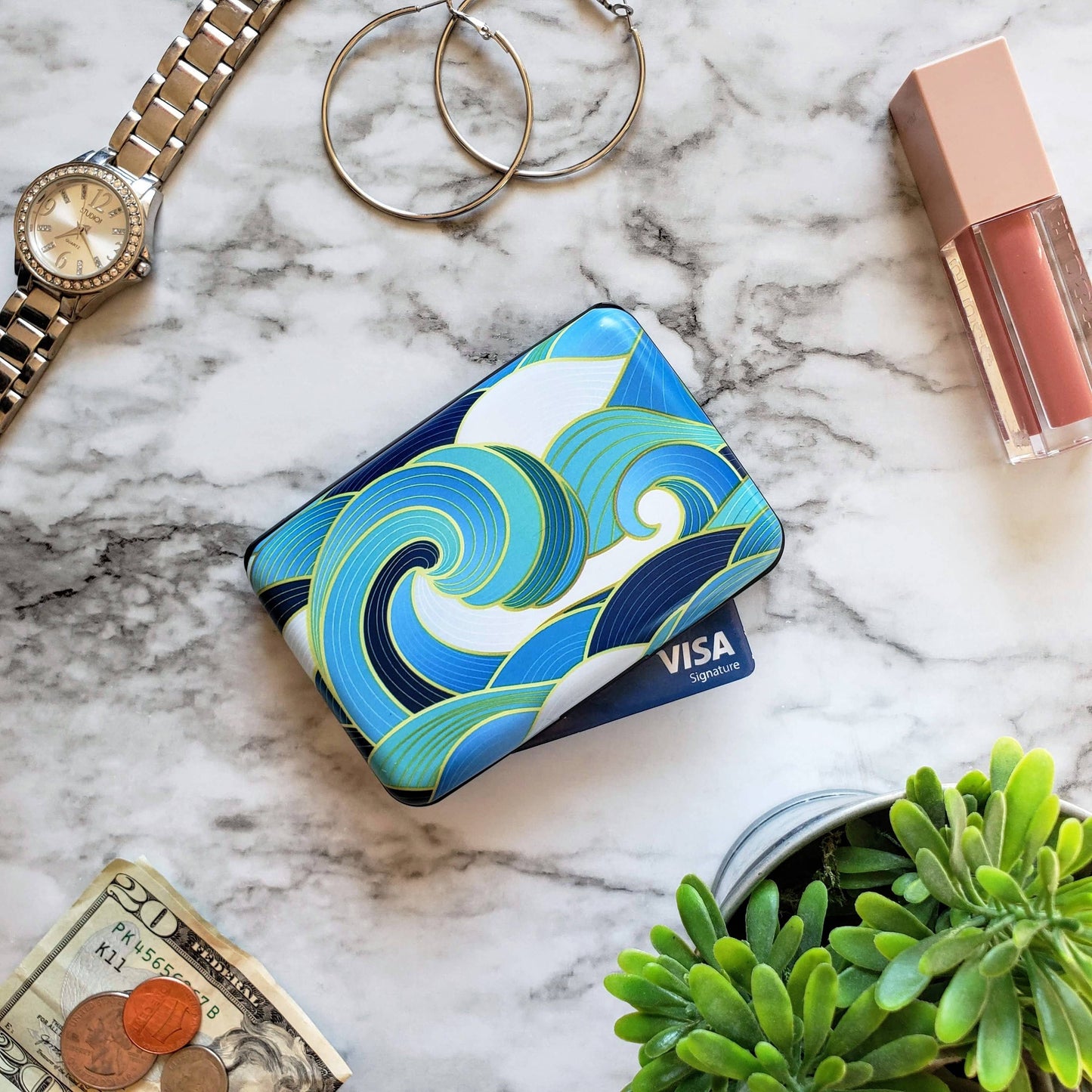 Monarque - Enameled Wave Armored Wallet
