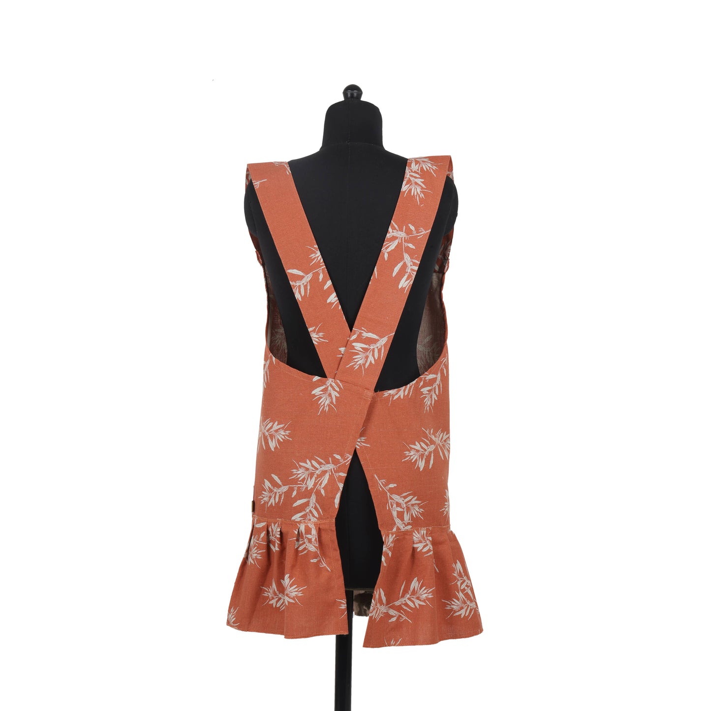 Raine & Humble - Apron Ruffled Pinafore Olives Cinnamon