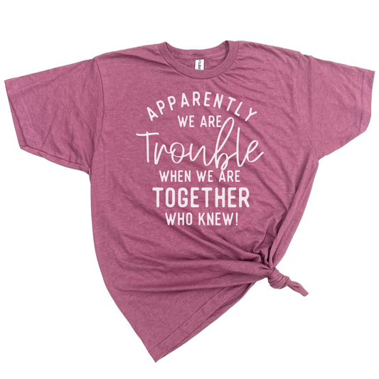 dkhandmade - APPARENTLY WE ARE TROUBLE WHEN WE ARE TOGETHER T-SHIRT