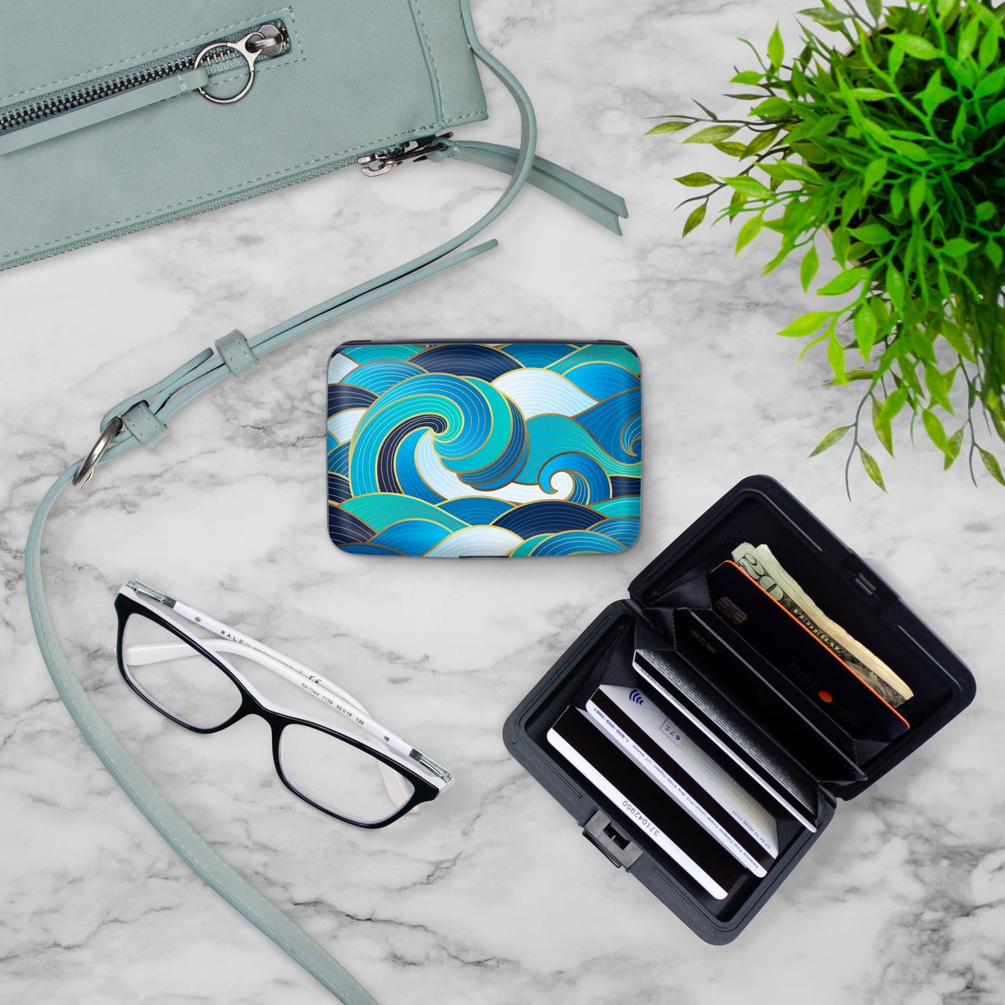 Monarque - Enameled Wave Armored Wallet