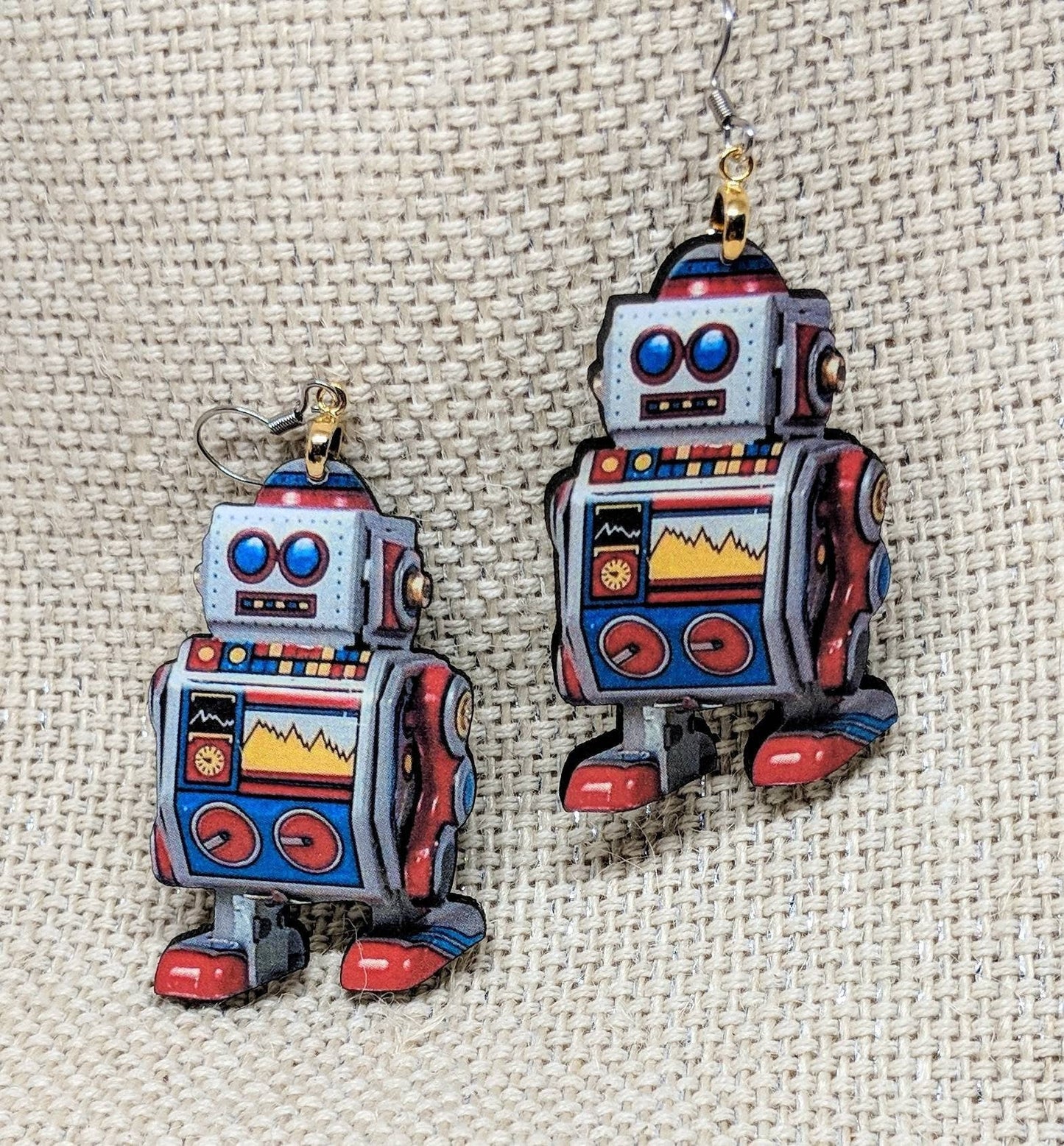 Iamsonotcool - Toy Robot Dangle Earrings