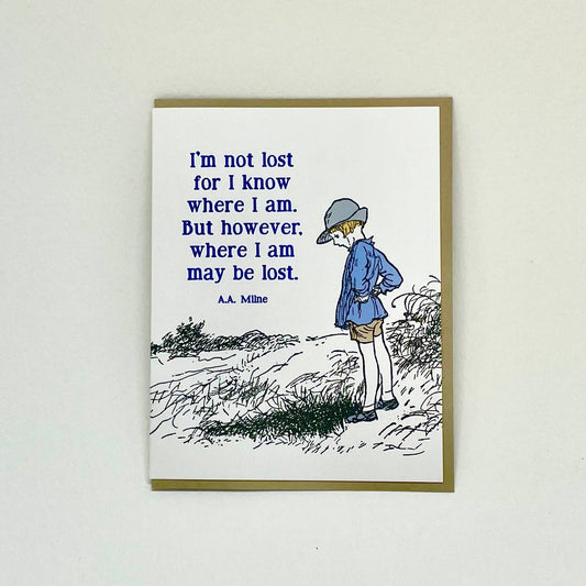 Big Wheel Press - I'm Not Lost - Pooh Card