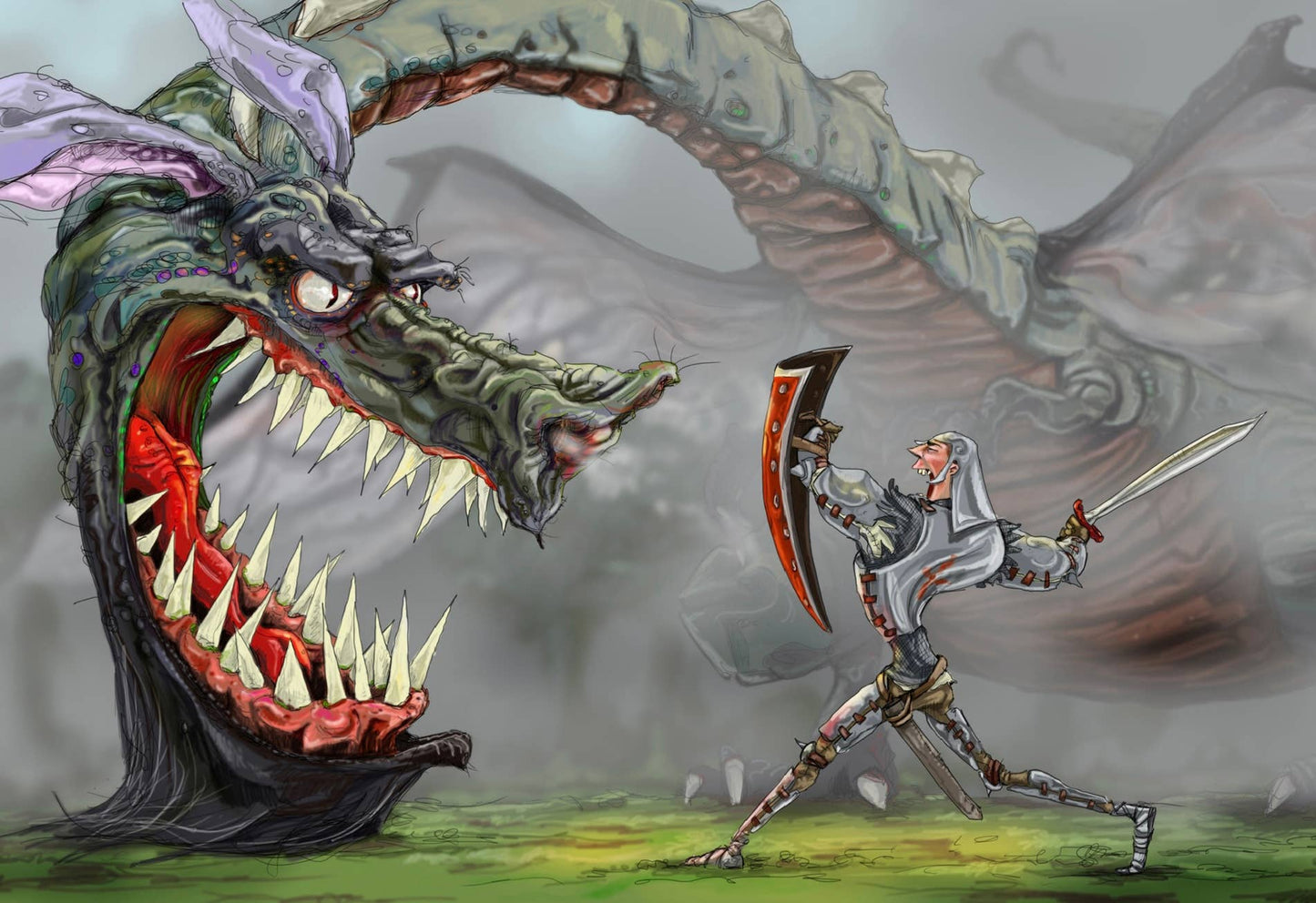 Mark Ludy Art Books & Games - Mighty Foe Greeting Card