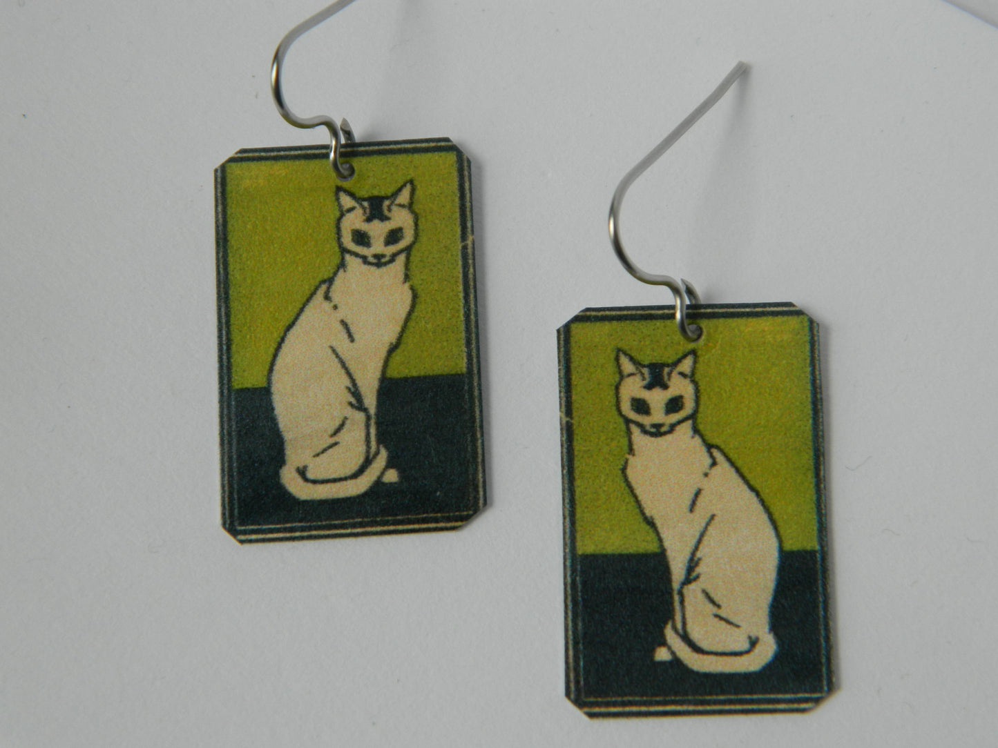 Sarah Collins Studio - Art Jewelry Cat Dangle Earrings
