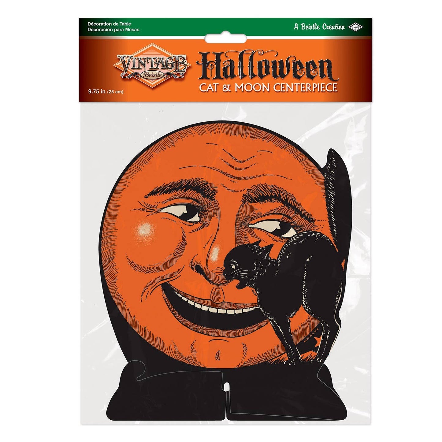Beistle - Vintage Halloween Tissue Paper Cat & Moon Centerpiece