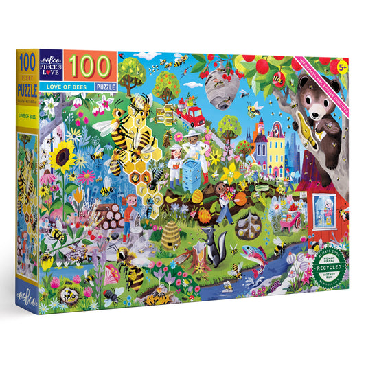 eeBoo - Love of Bees 100 Piece Puzzle