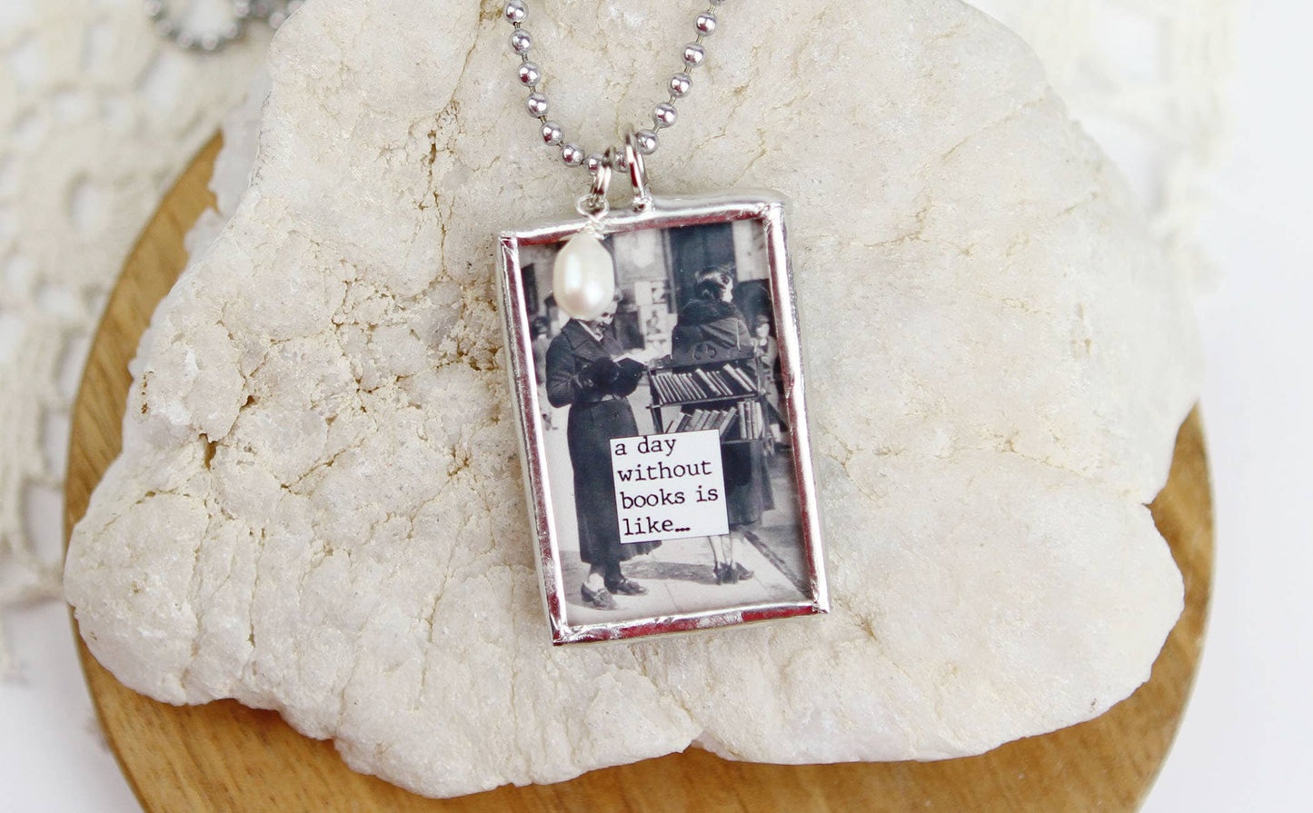 Jennifer Dahl Designs LLC - A Day Without Books Library Reading Charm Necklace