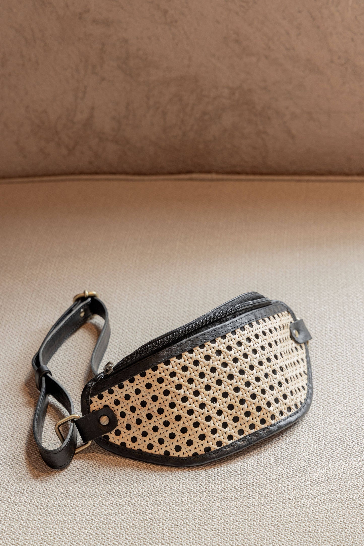 Village Thrive - Raja Leather and Cane Sling Bag