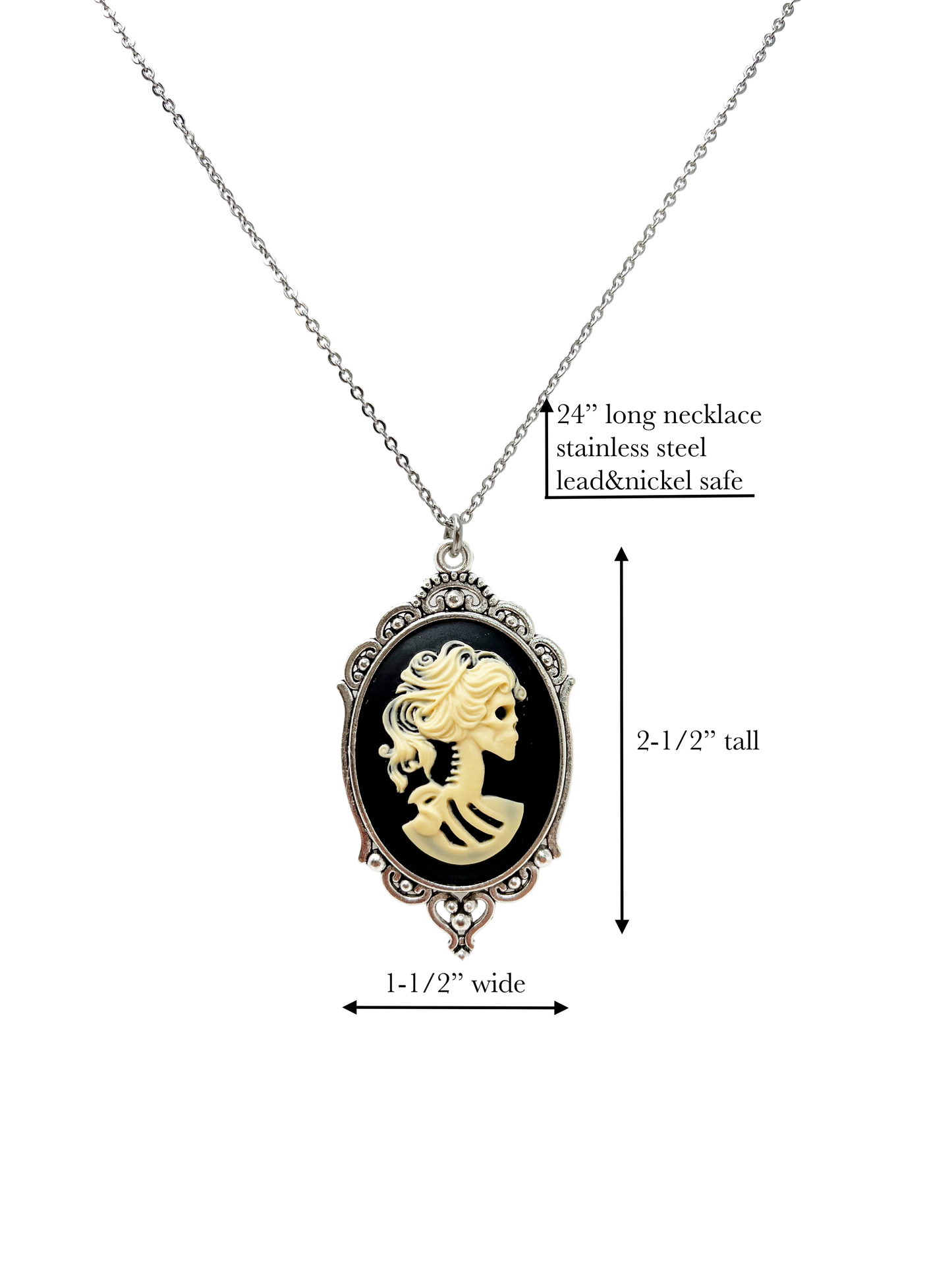 UMBRELLALABORATORY - Black Lolita Lady Skeleton Necklace