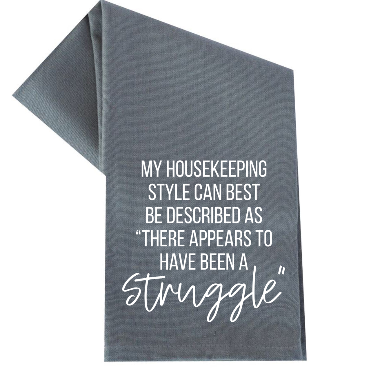 dkhandmade - "My Housekeeping Can Best Be Described As"  Tea Towel