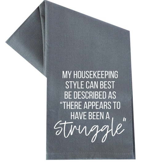 dkhandmade - "My Housekeeping Can Best Be Described As"  Tea Towel