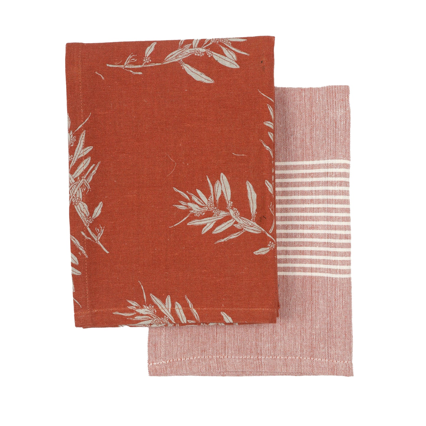 Raine & Humble - Tea Towels Set of Two, Olives Cinnamon