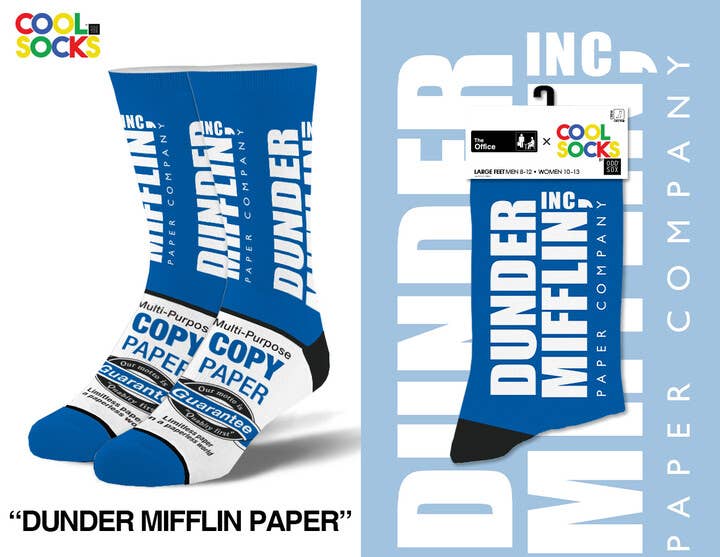 Cool Socks - Dunder Mifflin Paper - Mens Crew Folded