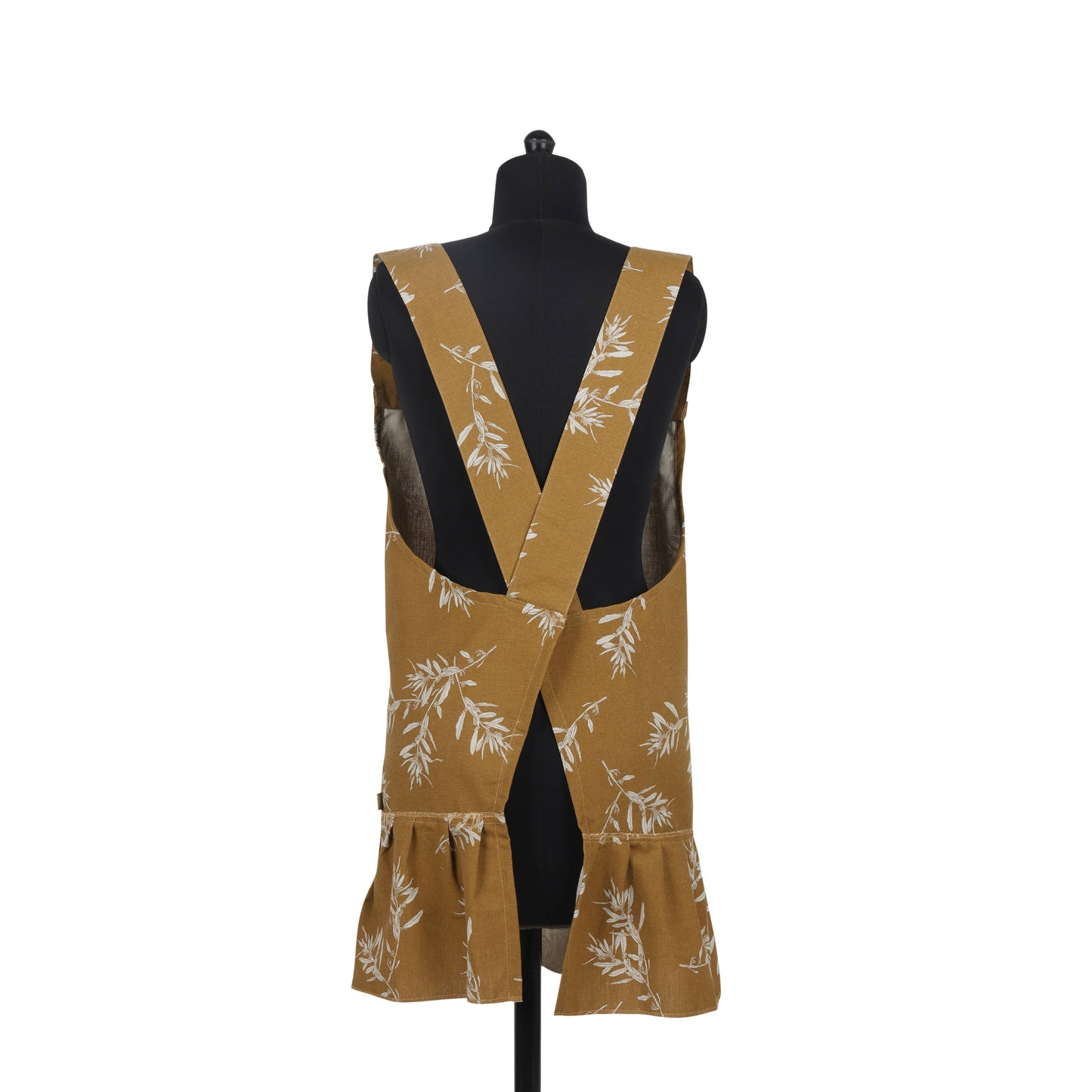 Raine & Humble - Apron Ruffled Pinafore Olives Mustard