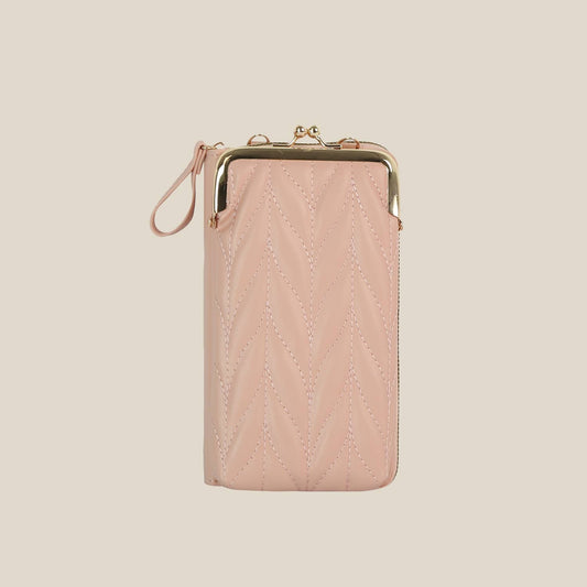 Anarchy Street - Chevron Quilted Kiss Lock Crossbody Wallet
