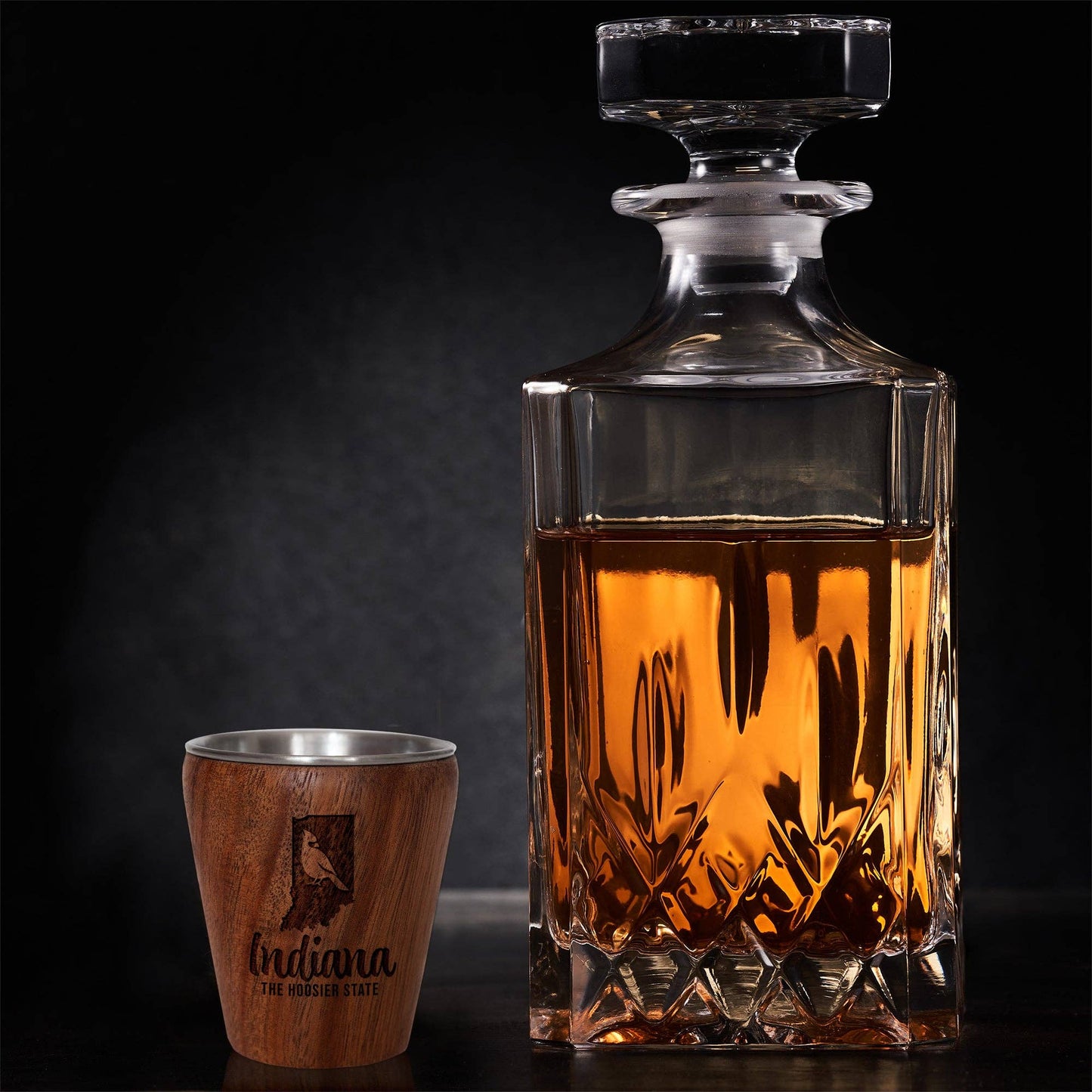Totally Bamboo - TB Home® Indiana Acacia Wood Engraved Shot Glass