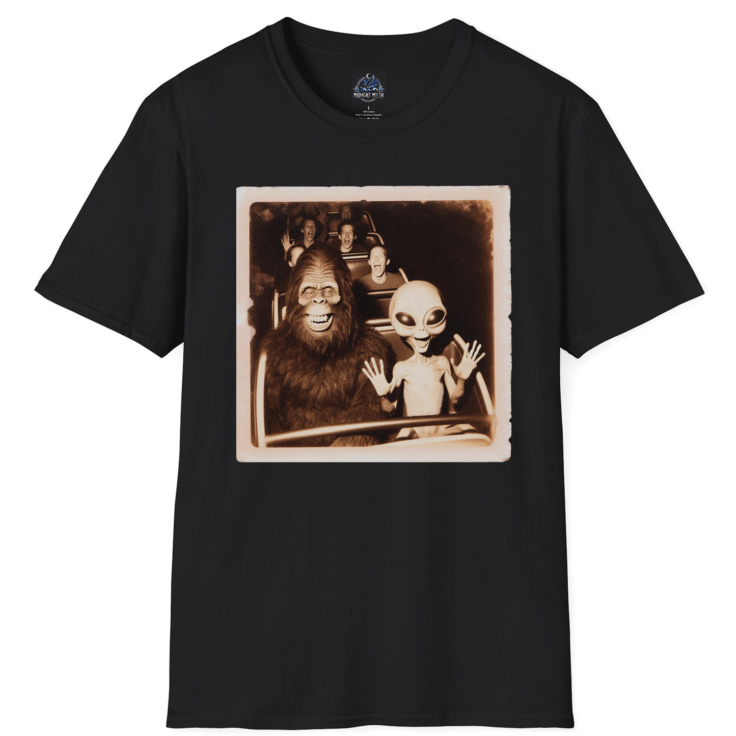 Midnight Myth - Roller Coaster Bigfoot Alien Amusement Park T Shirt Men's