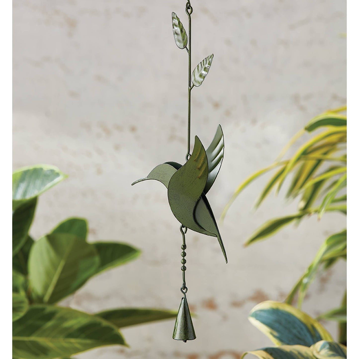 tag - Hummingbird Wind Chime - Moss Green