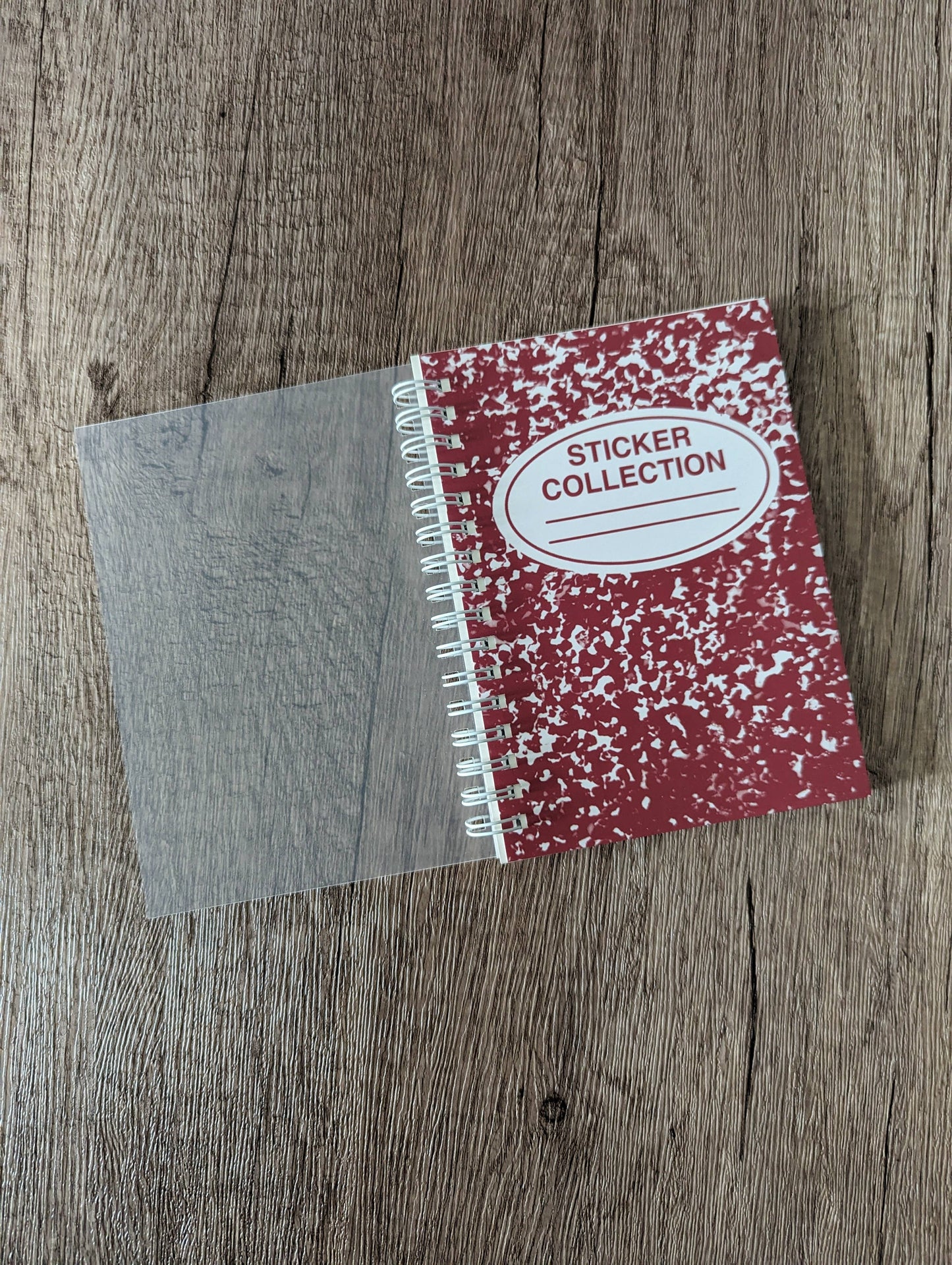 The Sadsquatch - Red Composition Notebook - Reusable Sticker Book - 50 Pages