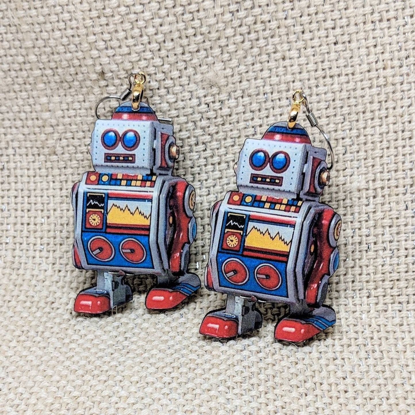 Iamsonotcool - Toy Robot Dangle Earrings