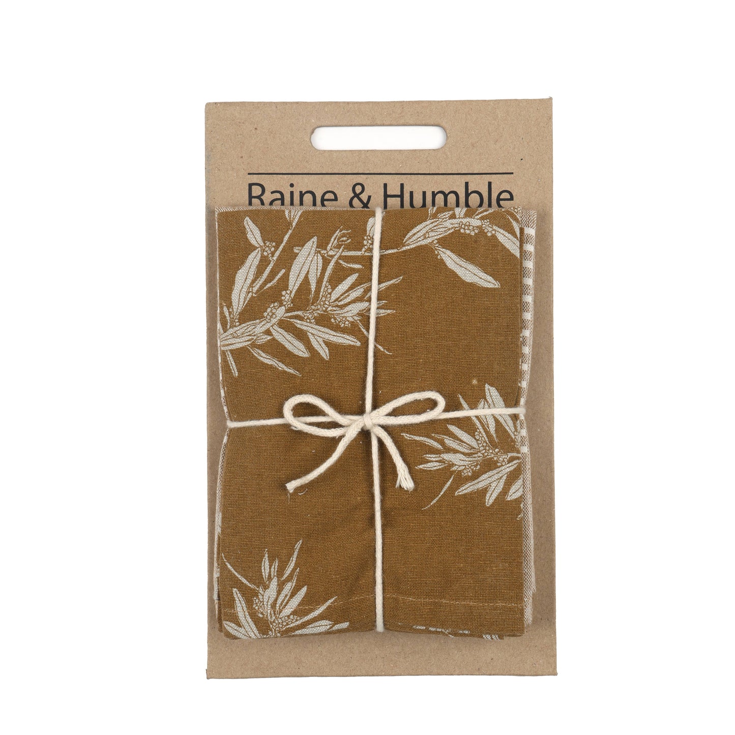Raine & Humble - Tea Towels Set of Two, Olives Mustard