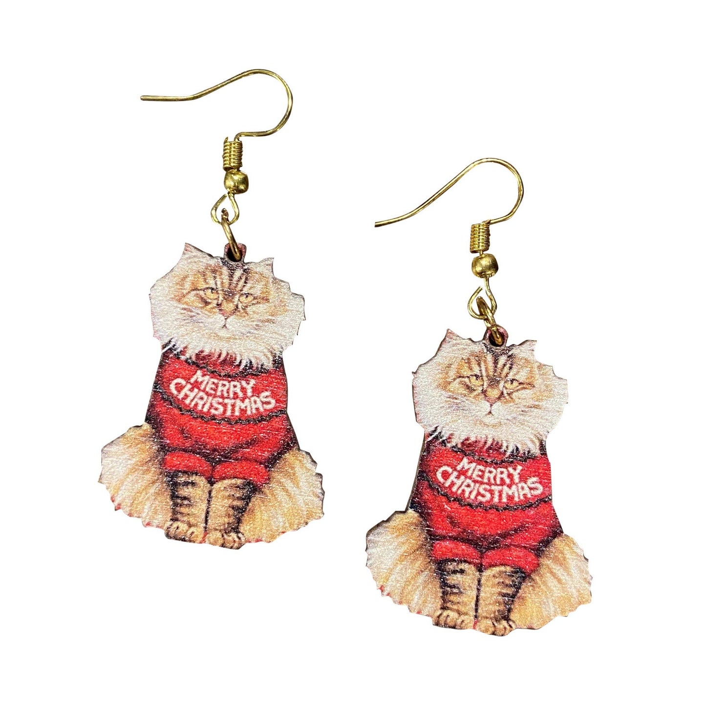Buy Socks You All - Christmas Cats Holiday Earrings