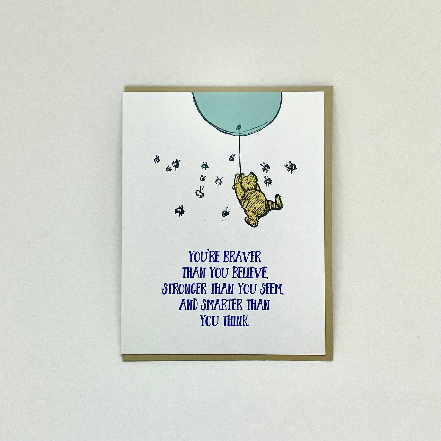 Big Wheel Press - You're Braver than you Believe - Pooh Card