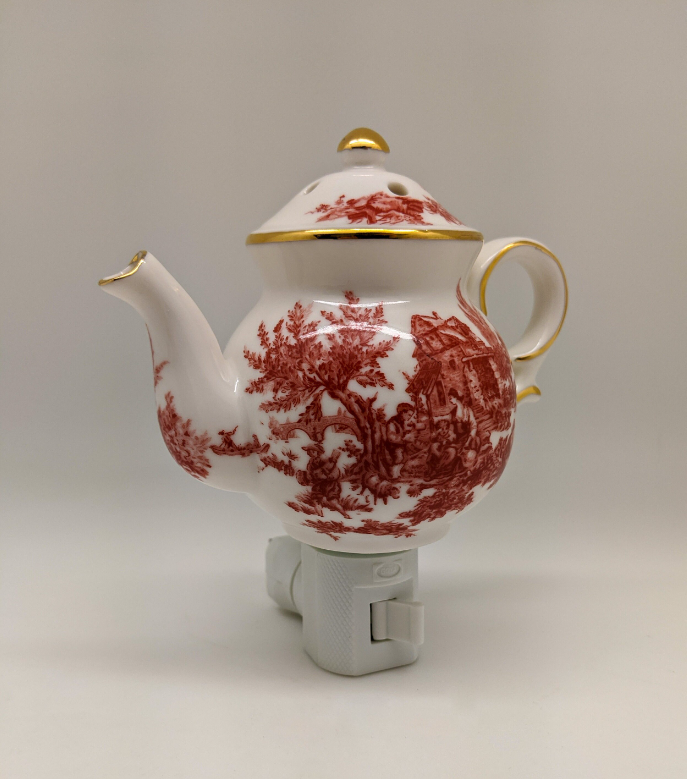 Green Pastures Wholesale - English Toile Teapot Nightlight