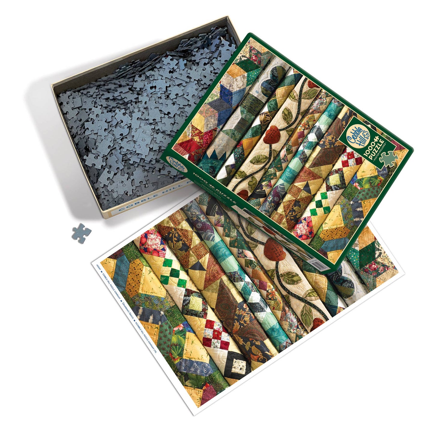 Outset Games and Cobble Hill Puzzles - Grandma's Quilts 1000pc puzzle