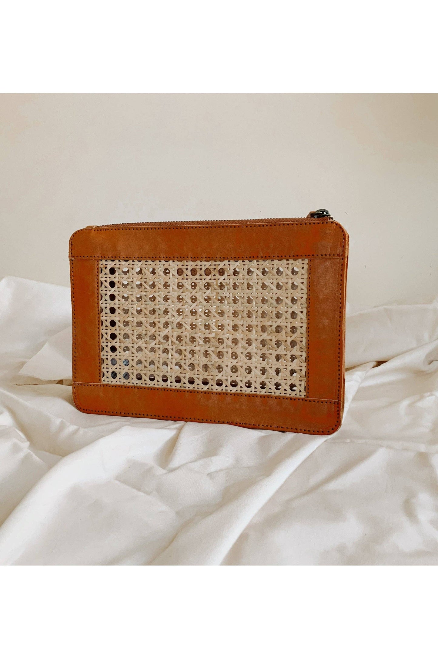 Pink Haley - Mariah Night Out Rattan Clutch - Tan