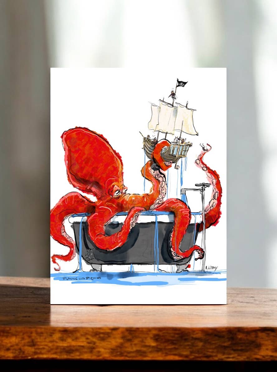 Mark Ludy Art Books & Games - Playing with Pirates Greeting Card