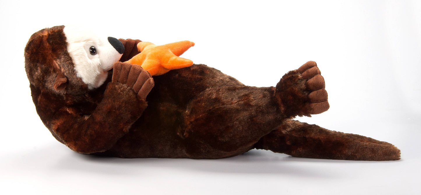 The Petting Zoo - Jumbo Eco-Plush Sea Otter with Starfish – 32"