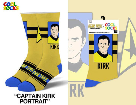 Cool Socks - Captain Kirk Portrait - Mens Crew Folded