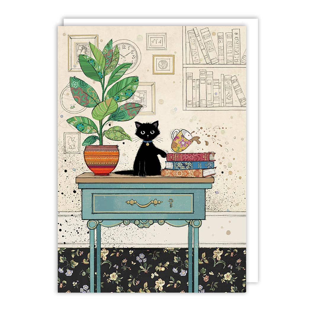 Notes & Queries, Inc. - Cat Teacup Blank Card