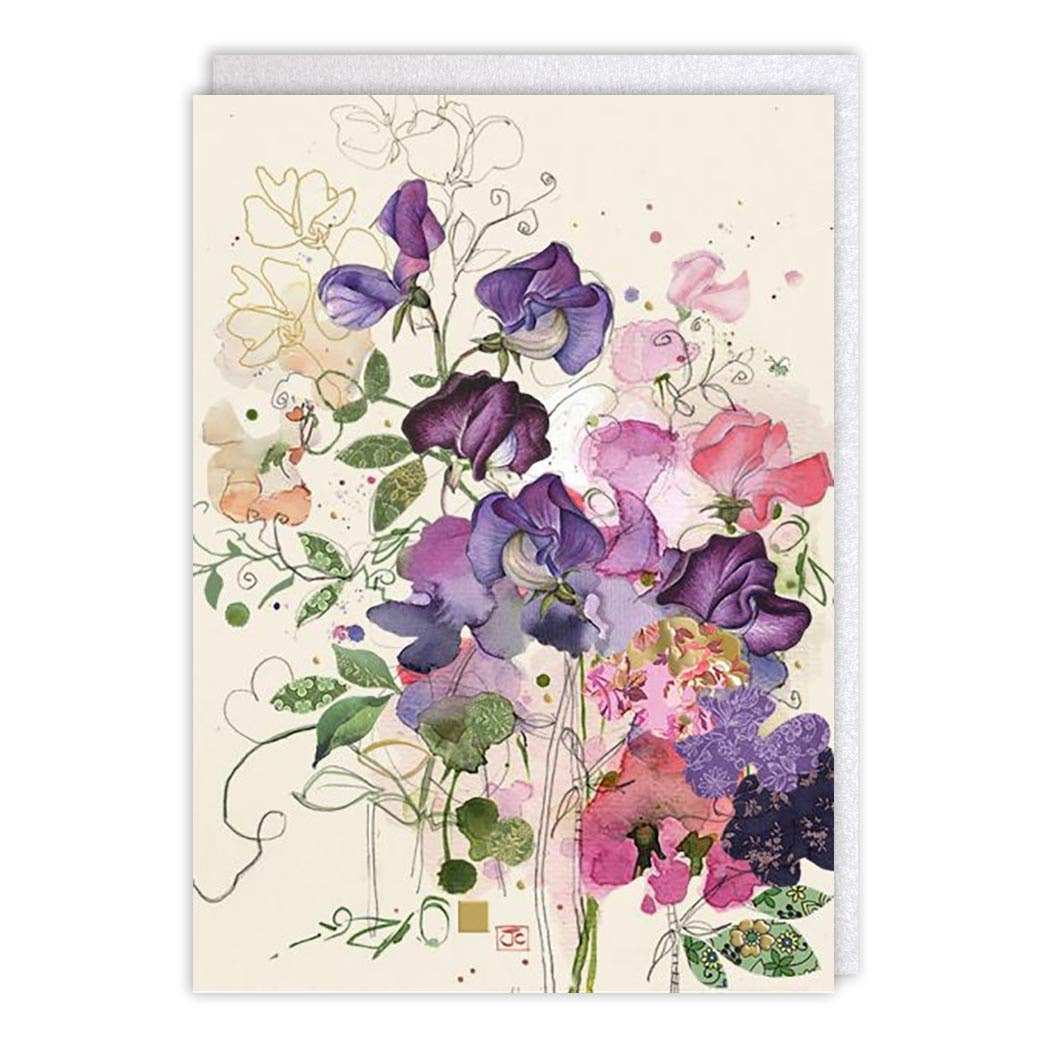 Notes & Queries, Inc. - Sweet Peas Blank Card