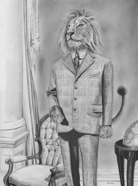 Keith Harrop - Pencil Art - Postcard.  Lion.