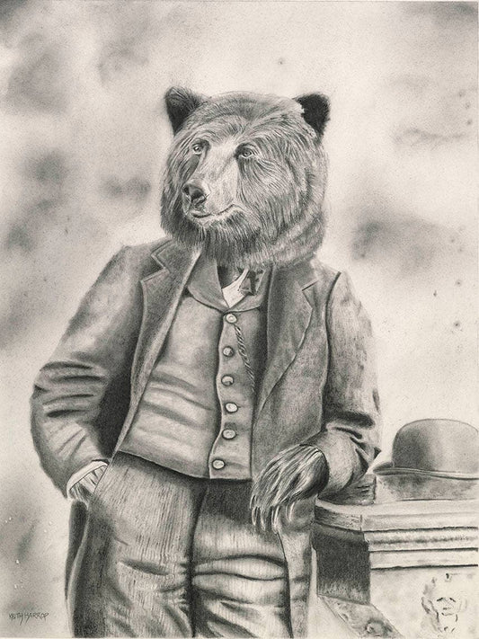 Keith Harrop - Pencil Art - Postcard. Bear.  