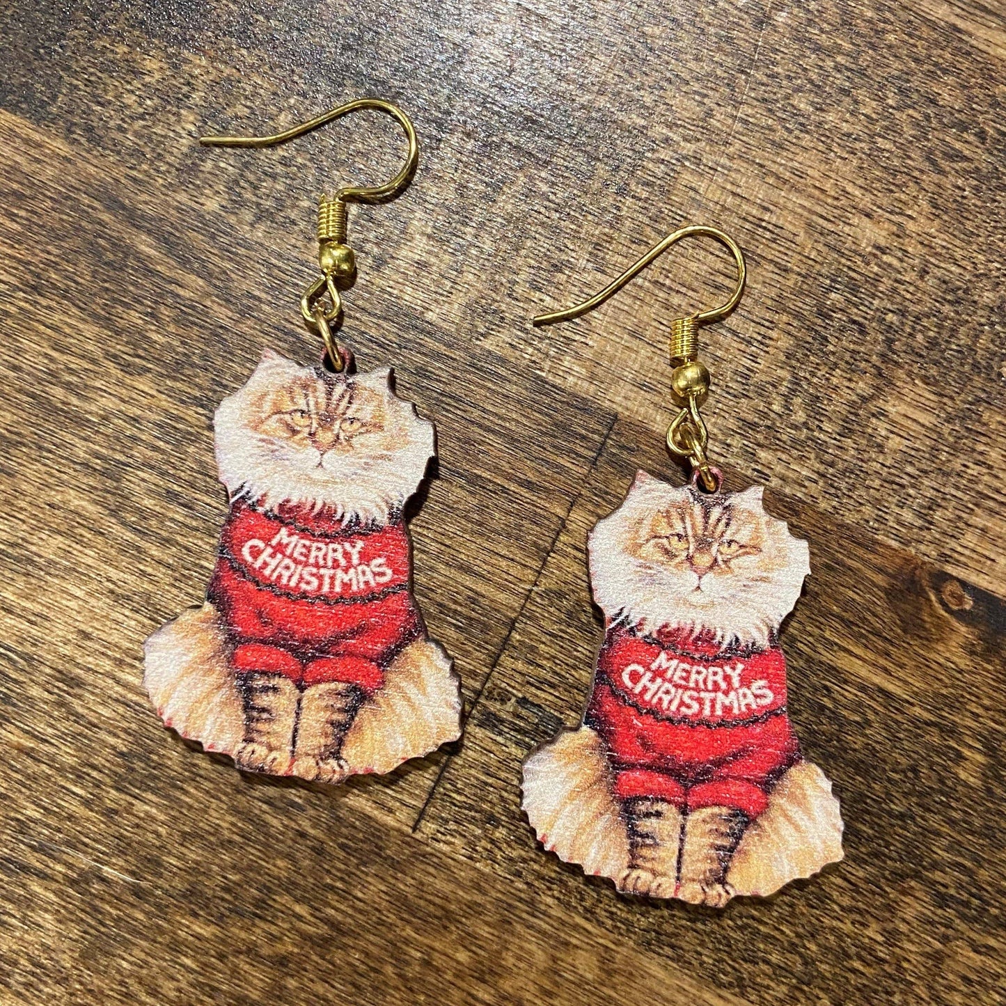 Buy Socks You All - Christmas Cats Holiday Earrings