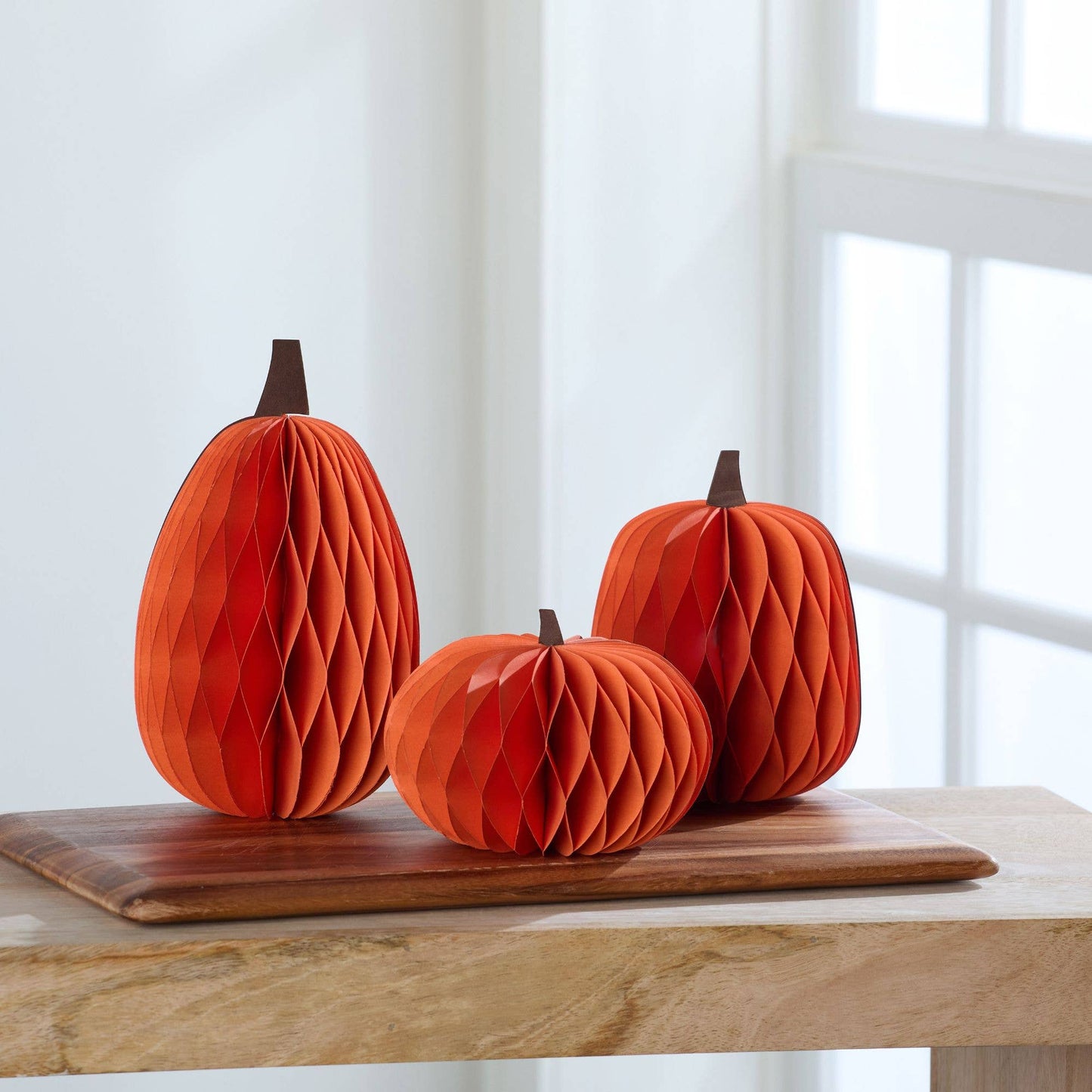 Your Heart's Content - Honeycomb Pumpkin Autumn Shelf Sitter, Halloween Table, Cat