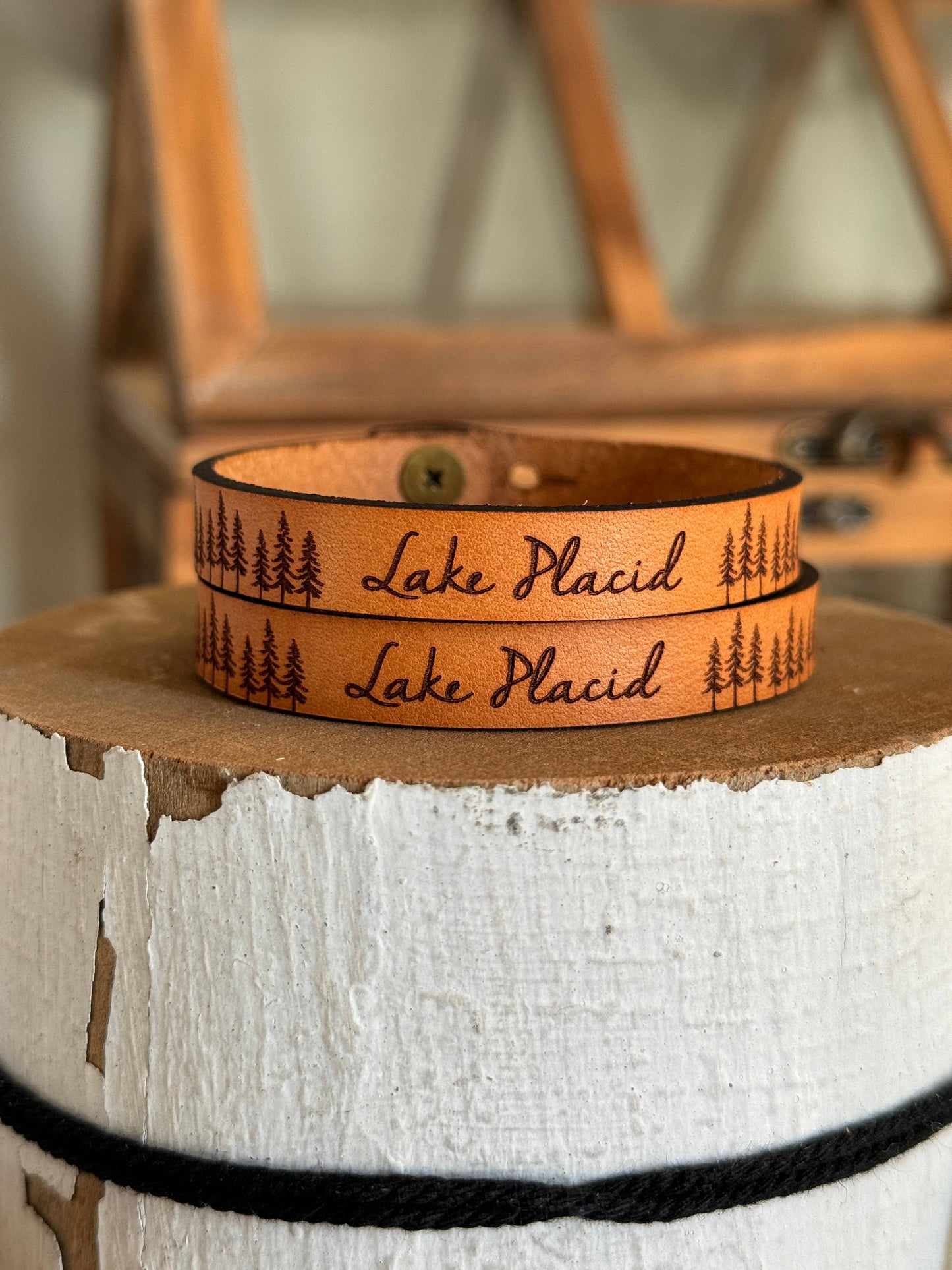 New Market Farmhouse - Forest Thin Leather Bracelet