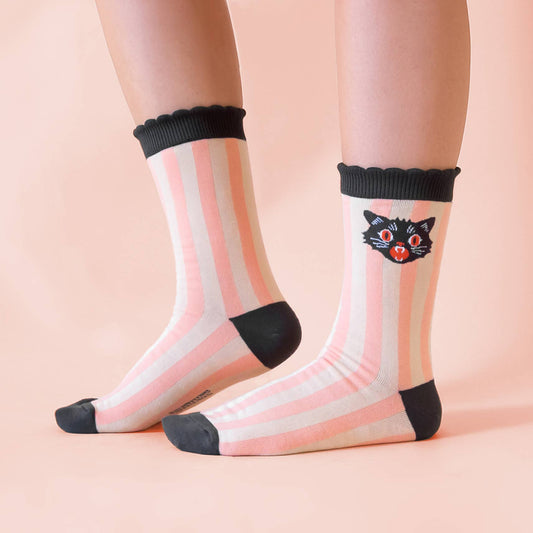 Sunshine Studios - Spooky Kitty Crew Socks | Halloween