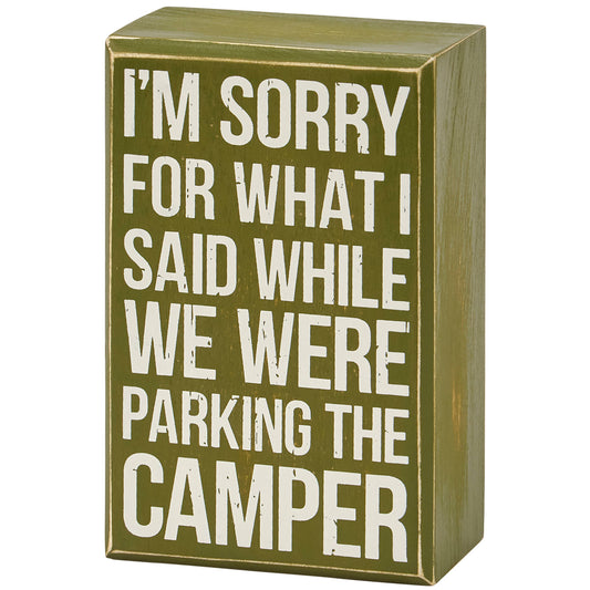 Primitives by Kathy - Parking The Camper Box Sign