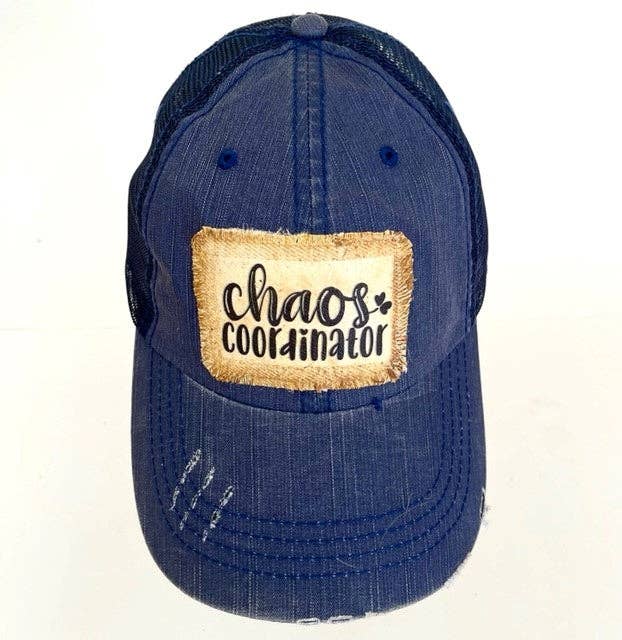 Jana's Flannels - "CHAOS COORDINATOR" DISTRESSED TRUCKER HAT