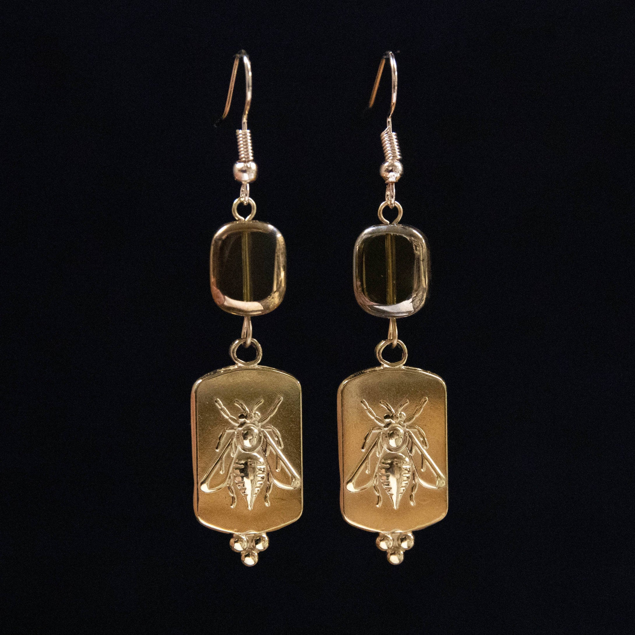 JAC Jewelry Designs - Golden Bee Relief Earrings