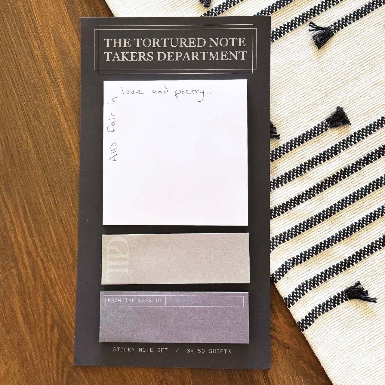 Shop Trimmings - The Tortured Note Takers Department Sticky Note Set